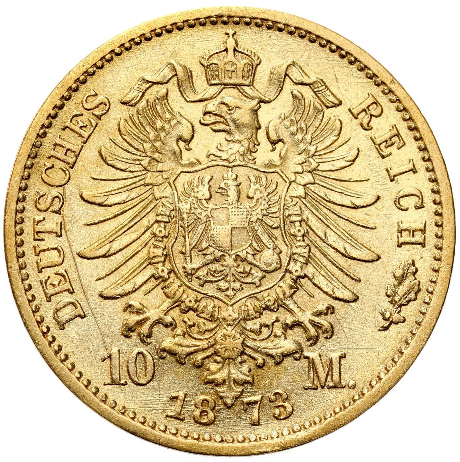 Niemcy, Badenia. Fryderyk I (1856–1907). 10 marek 1873 G, Karlsruhe