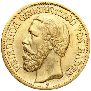 Niemcy, Badenia. Fryderyk I (1856–1907). 10 marek 1873 G, Karlsruhe