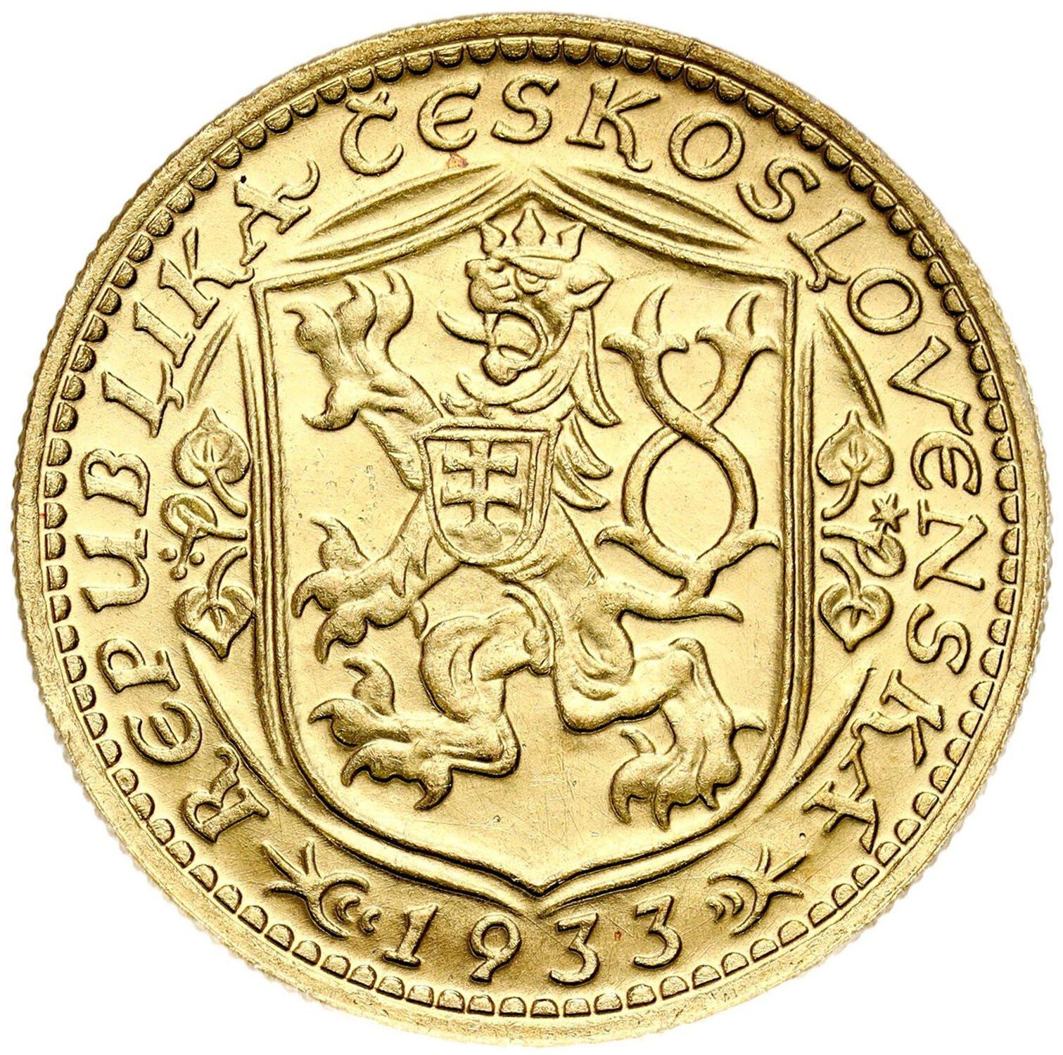 Czechosłowacja. Dukat, 1933, Kremnica - Święty Wacław NGC MS63 - PIĘKNY