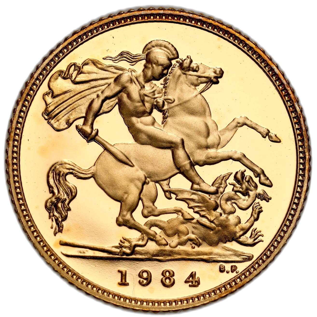 Wielka Brytania. Elżbieta II 1/2 suwerena 1894 - Stempel lustrzany