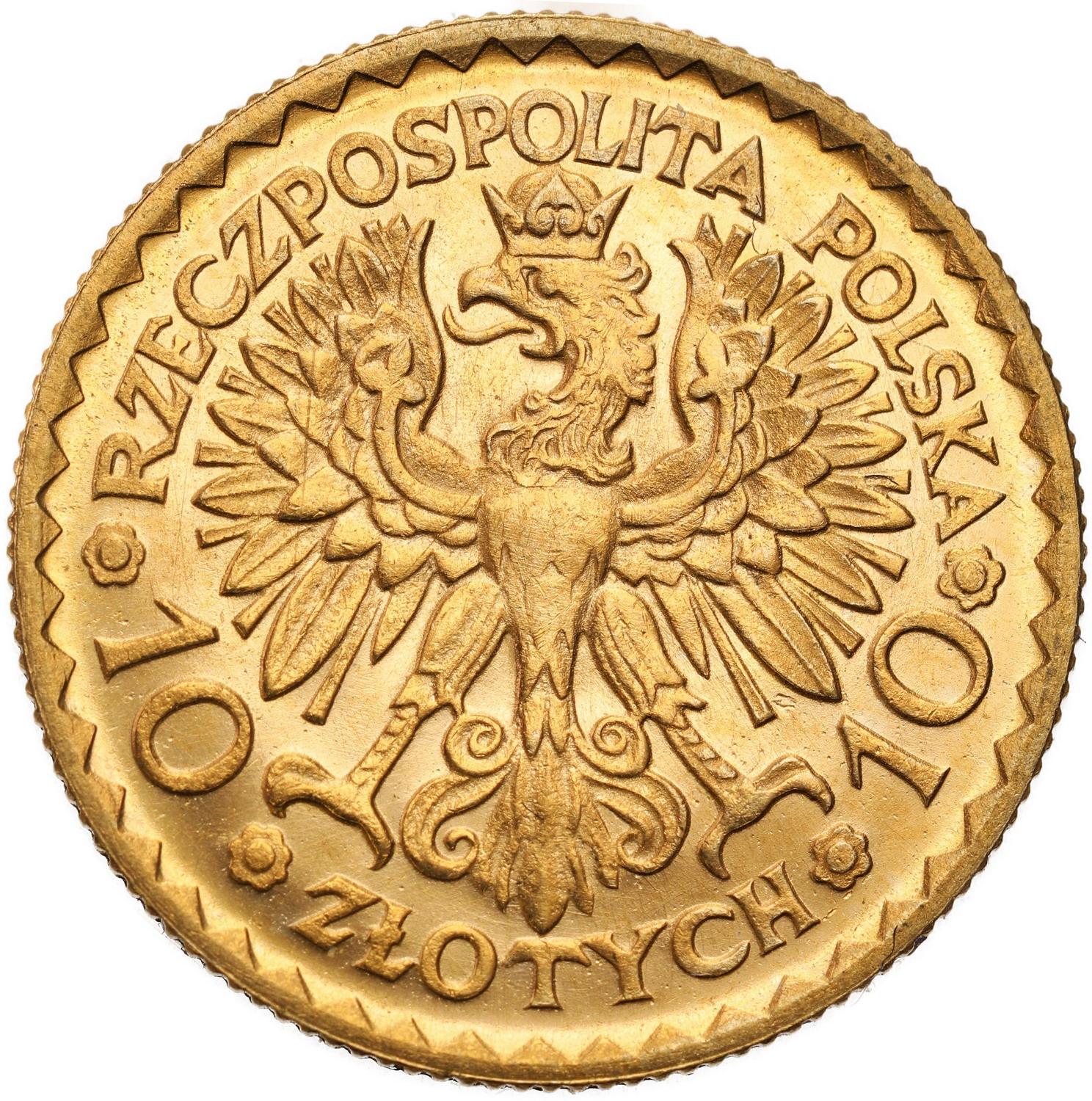 II RP. 10 złotych 1925 Bolesław Chrobry - ZŁOTO
