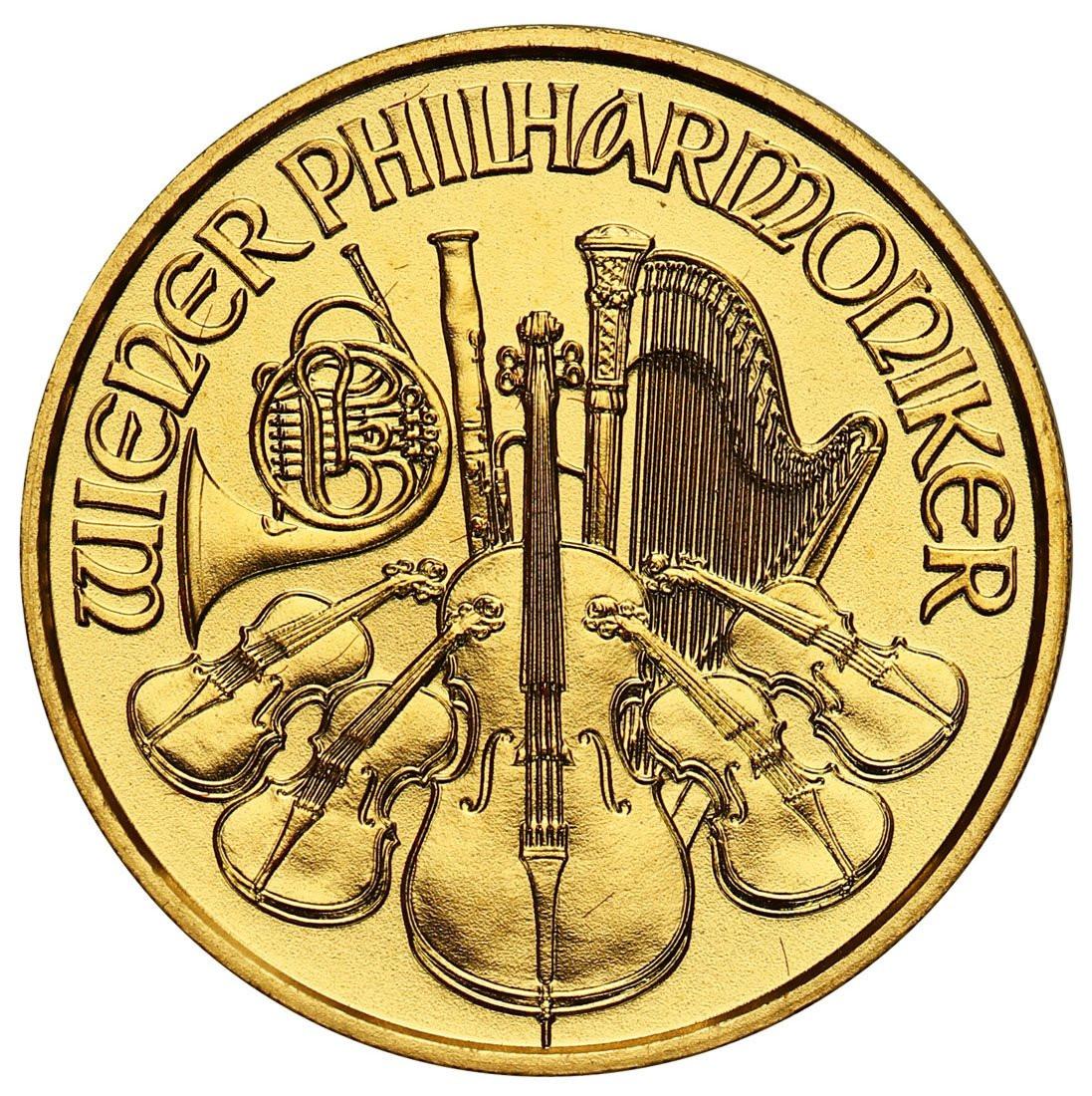 Austria. 10 Euro 2015 Filharmonicy - 1/10 uncja złota