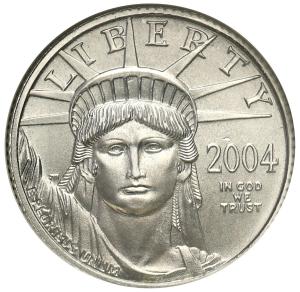USA 10 dolarów 2004 American Eagle PLATYNA - 1 /10 uncji PLATYNY NGC MS69