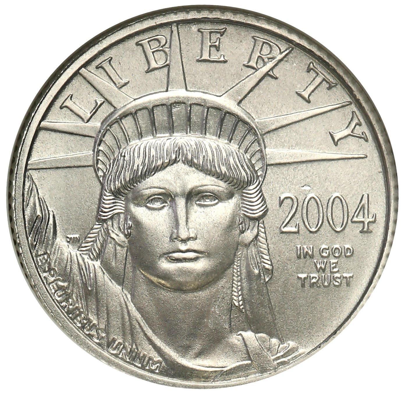 USA 10 dolarów 2004 American Eagle PLATYNA - 1 /10 uncji PLATYNY NGC MS69