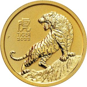 Australia. Złota moneta Rok Tygrysa 2022 - 1/4 uncji złota