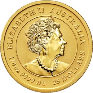 Australia. Złota moneta Rok Tygrysa 2022 - 1/4 uncji złota