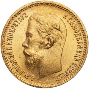 Rosja. Mikołaj II. 5 rubli 1902 AP, Petersburg