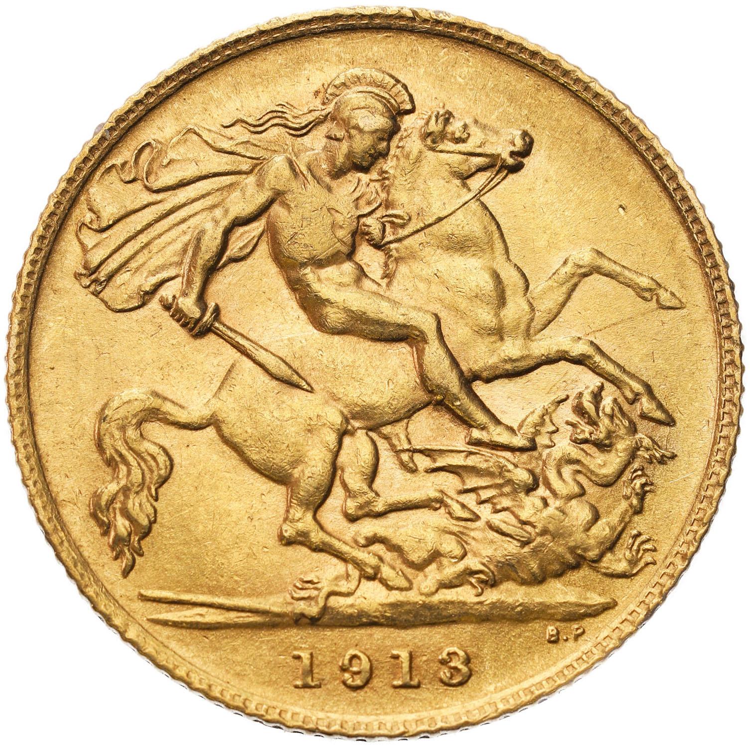 Wielka Brytania. Jerzy V 1/2 suwerena 1913