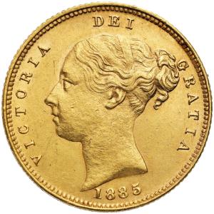 Wielka Brytania. Victoria. 1/2 suwerena 1885