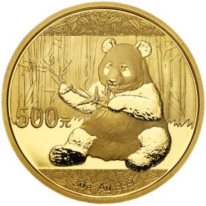 Chiny 500 Yuan (janów) 2017 Panda - ZŁOTO
