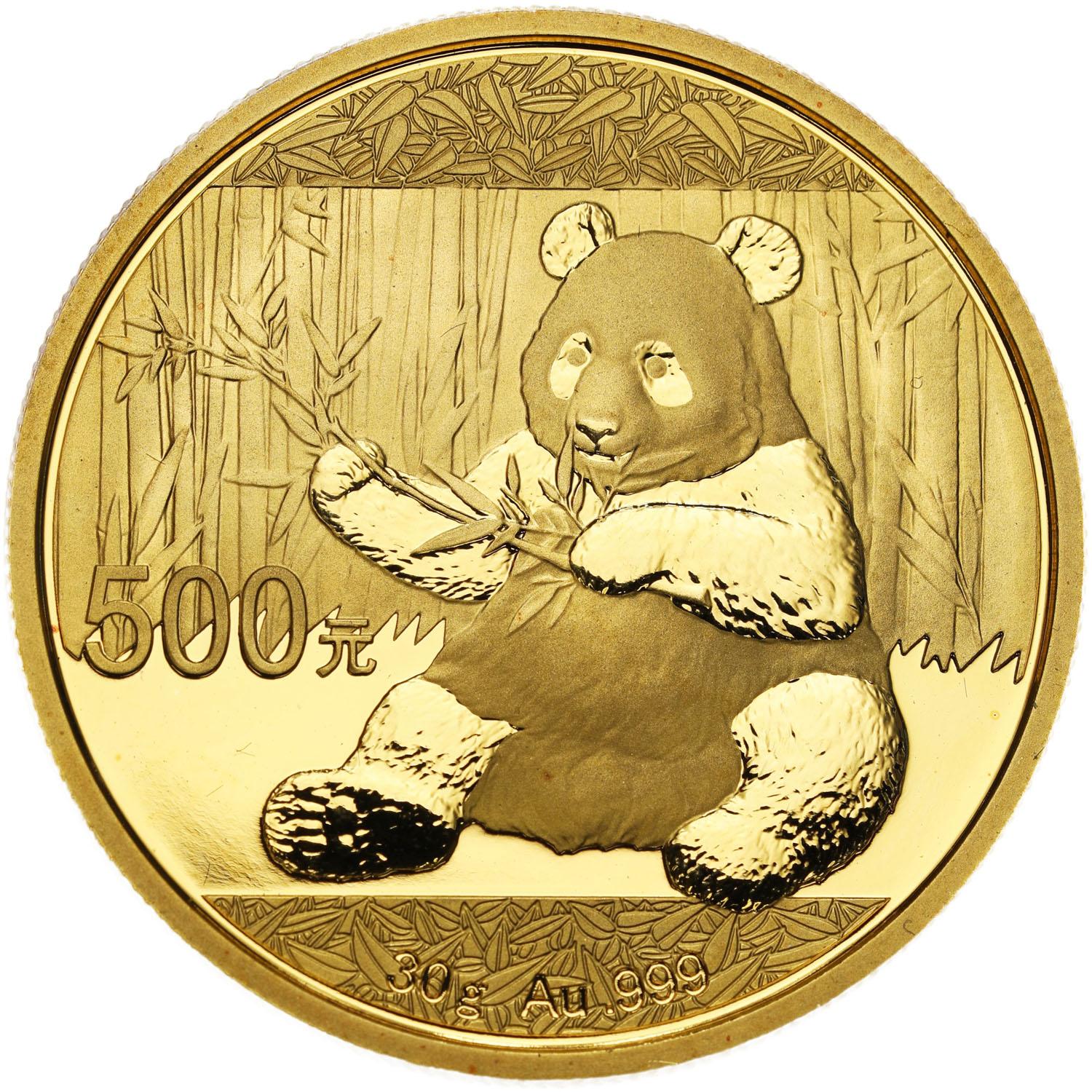 Chiny 500 Yuan (janów) 2017 Panda - ZŁOTO