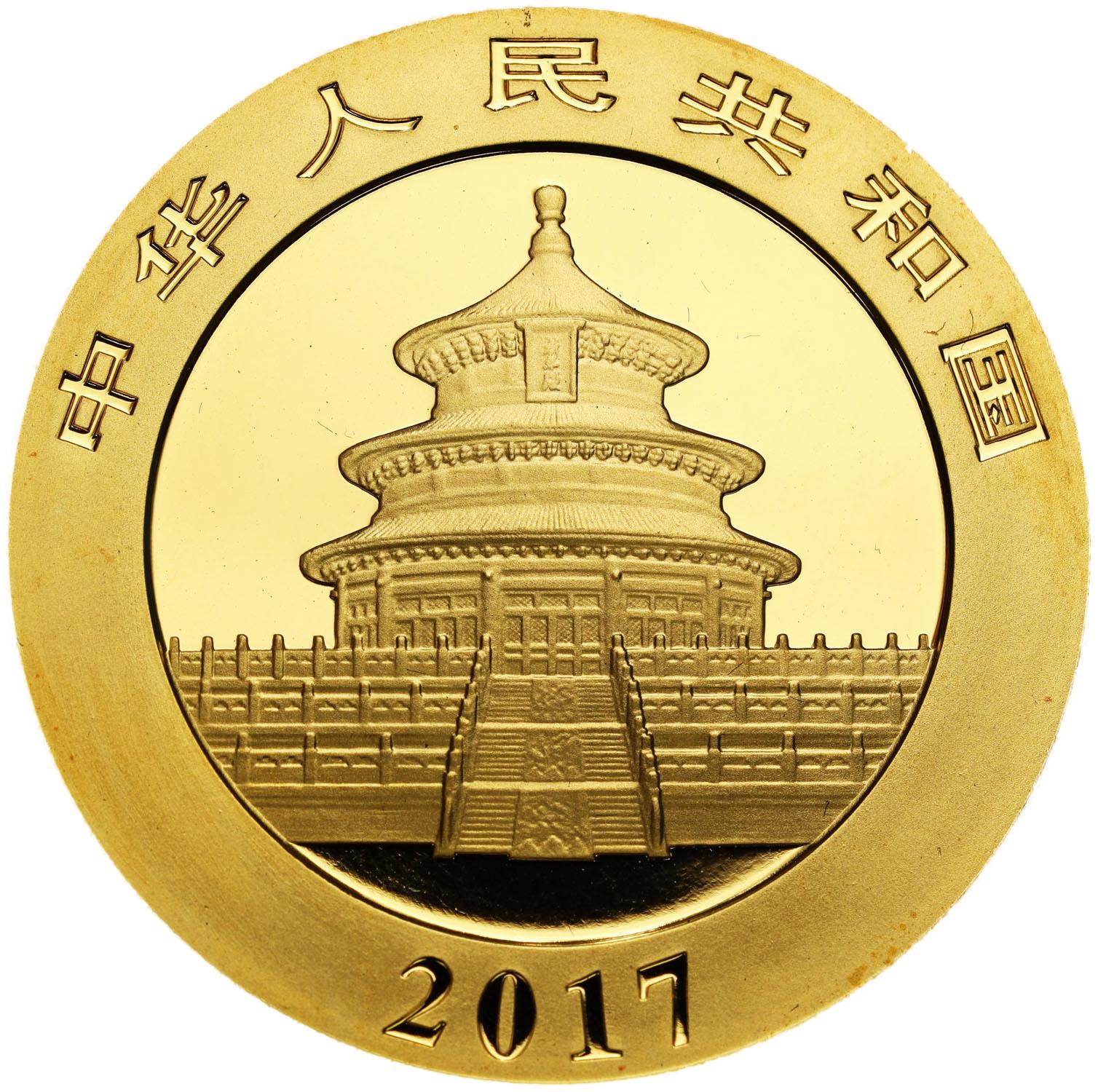 Chiny 500 Yuan (janów) 2017 Panda - ZŁOTO