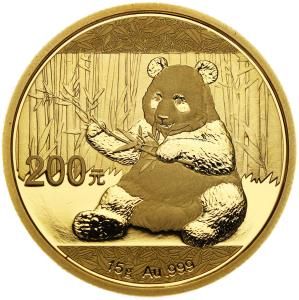 Chiny 200 Yuan (janów) 2017 Panda - ZŁOTO