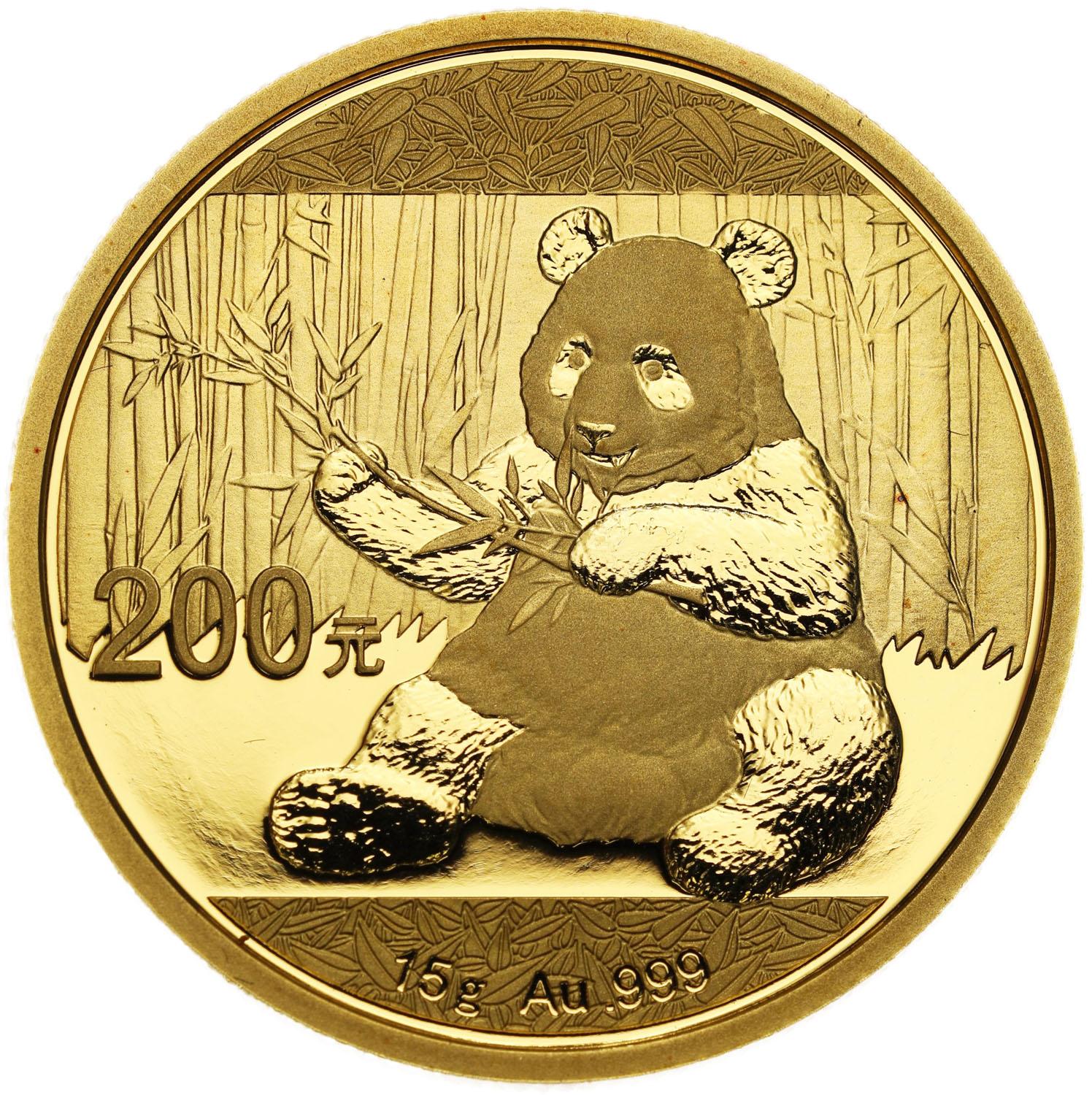 Chiny 200 Yuan (janów) 2017 Panda - ZŁOTO