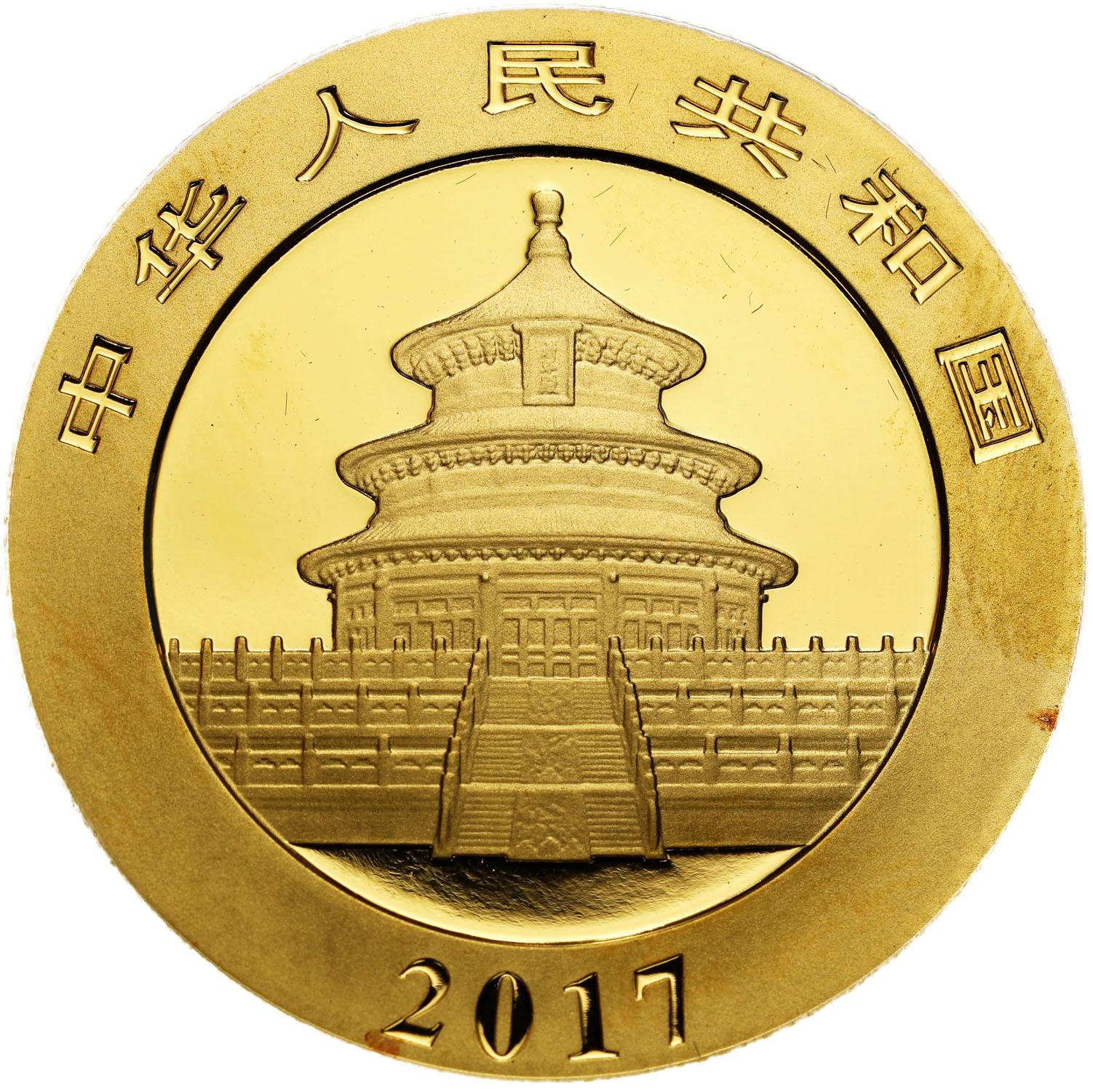 Chiny 200 Yuan (janów) 2017 Panda - ZŁOTO