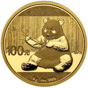 Chiny 100 Yuan (janów) 2017 Panda - ZŁOTO