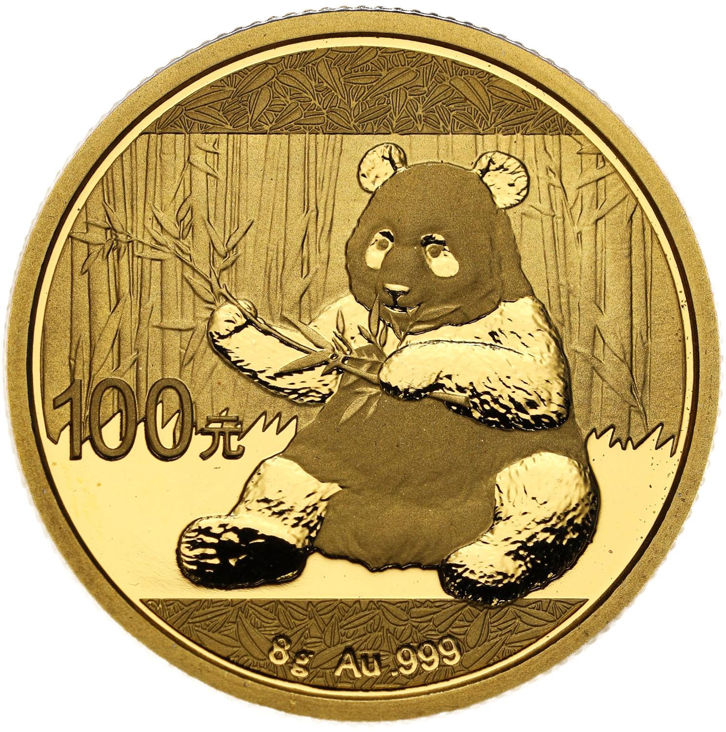 Chiny 100 Yuan (janów) 2017 Panda - ZŁOTO