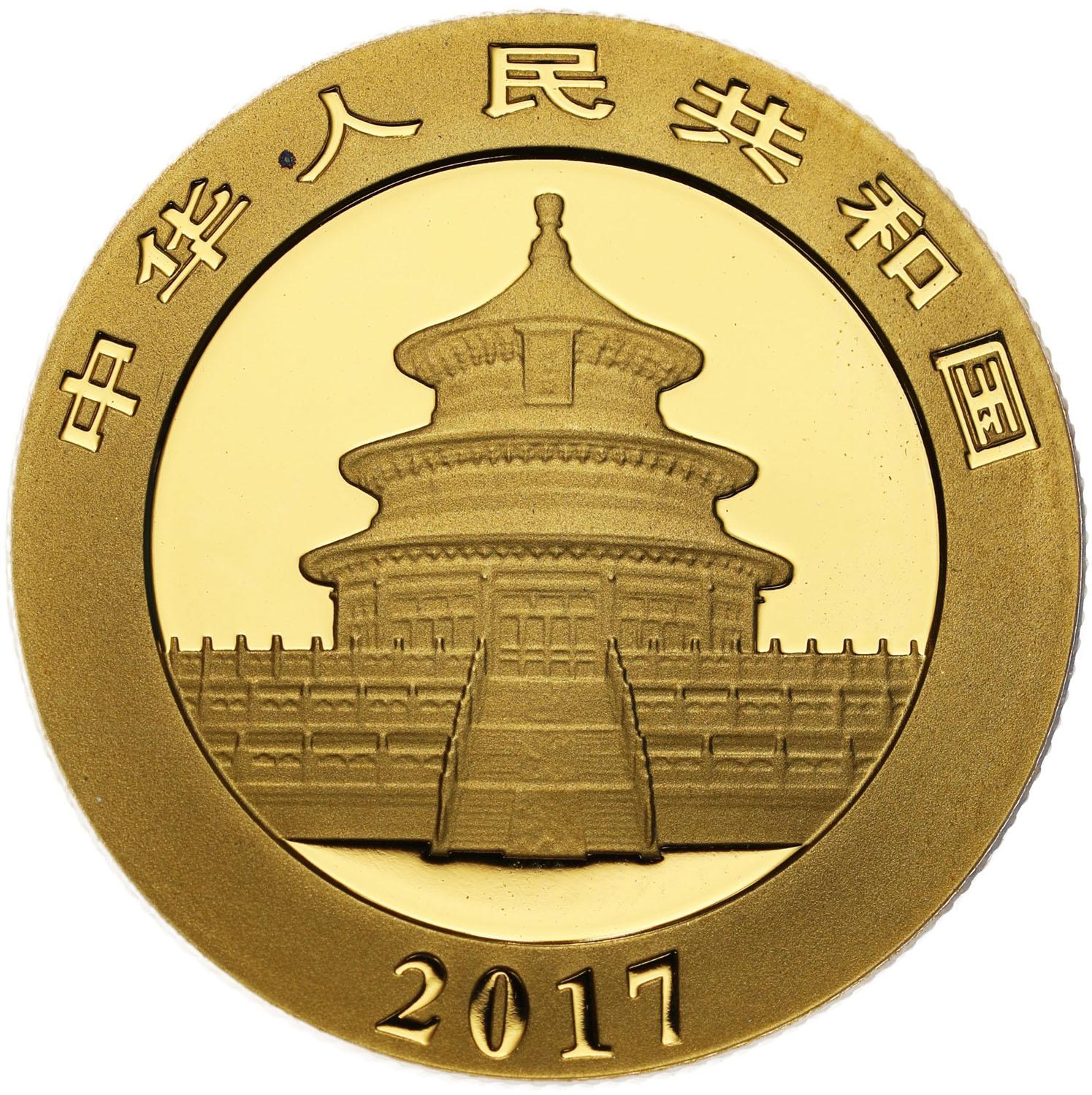 Chiny 100 Yuan (janów) 2017 Panda - ZŁOTO