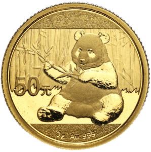 Chiny 50 Yuan (janów) 2017 Panda - ZŁOTO