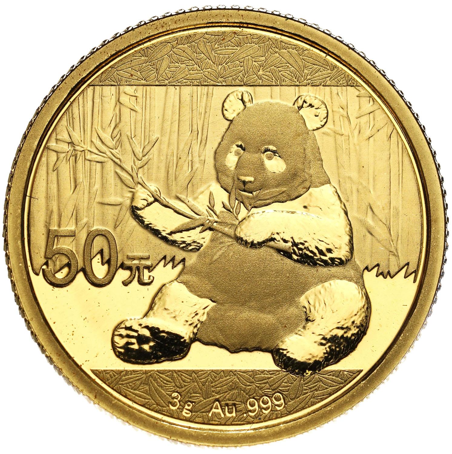 Chiny 50 Yuan (janów) 2017 Panda - ZŁOTO