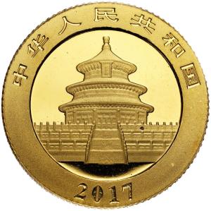 Chiny 50 Yuan (janów) 2017 Panda - ZŁOTO