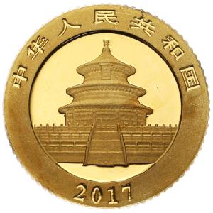 Chiny 10 Yuan (janów) 2017 Panda - ZŁOTO