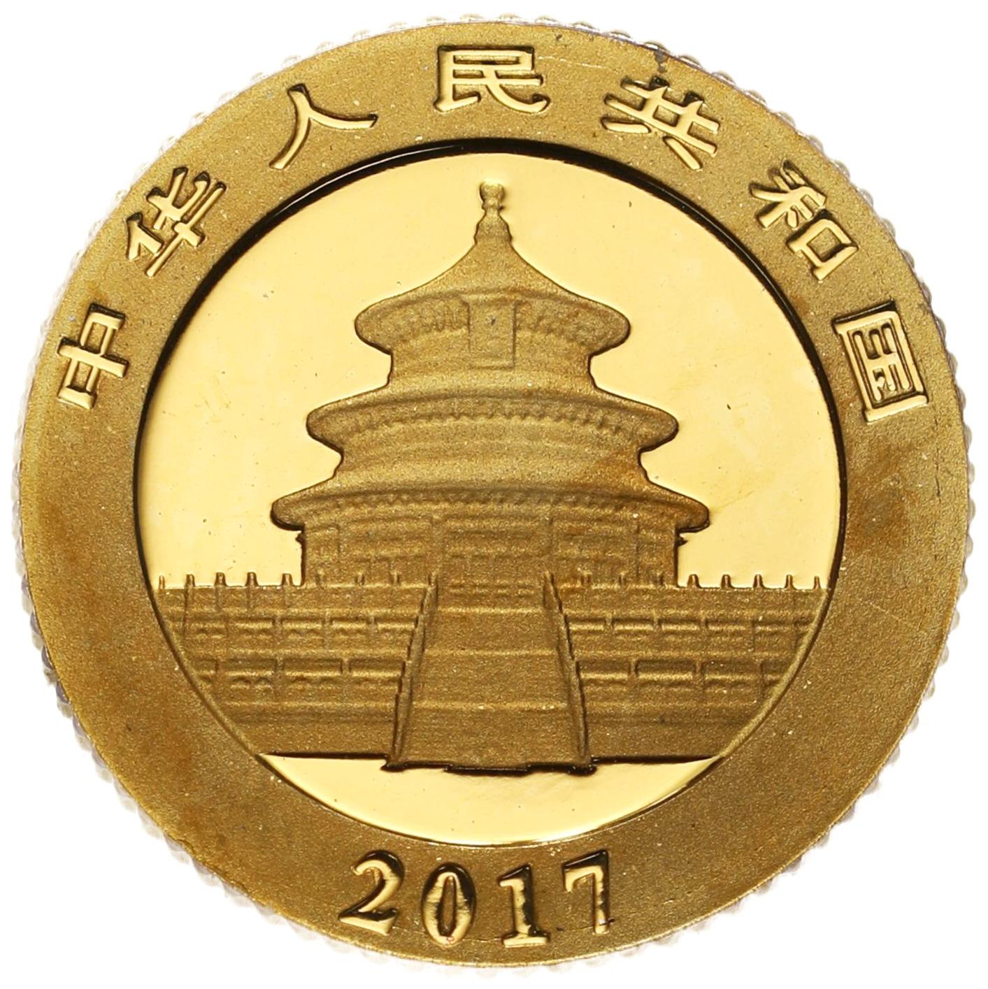Chiny 10 Yuan (janów) 2017 Panda - ZŁOTO