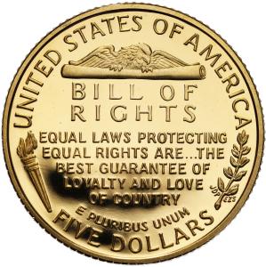 USA 5 dolarów 1993 James Madison - ZŁOTO