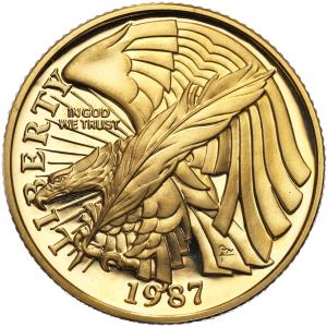 USA. 5 dolarów 1987 Konstytucja - ZŁOTO