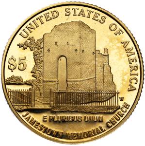 USA. 5 dolarów 2007 W - Jamestown - ZŁOTO