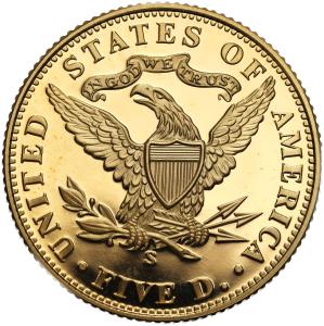 USA 5 dolarów 2006 100. rocznica trzęsienia ziemi w San Francisco - ZŁOTO