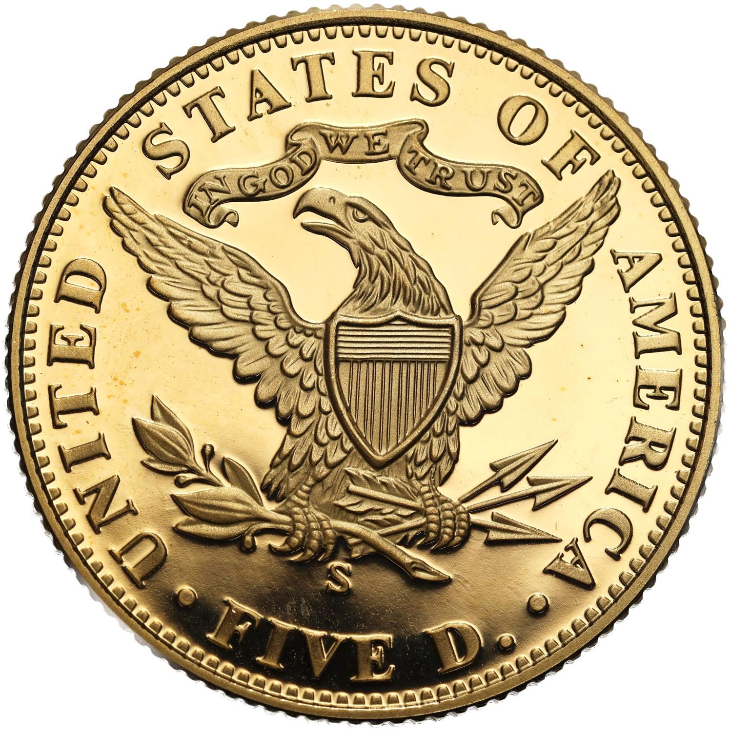 USA 5 dolarów 2006 100. rocznica trzęsienia ziemi w San Francisco - ZŁOTO