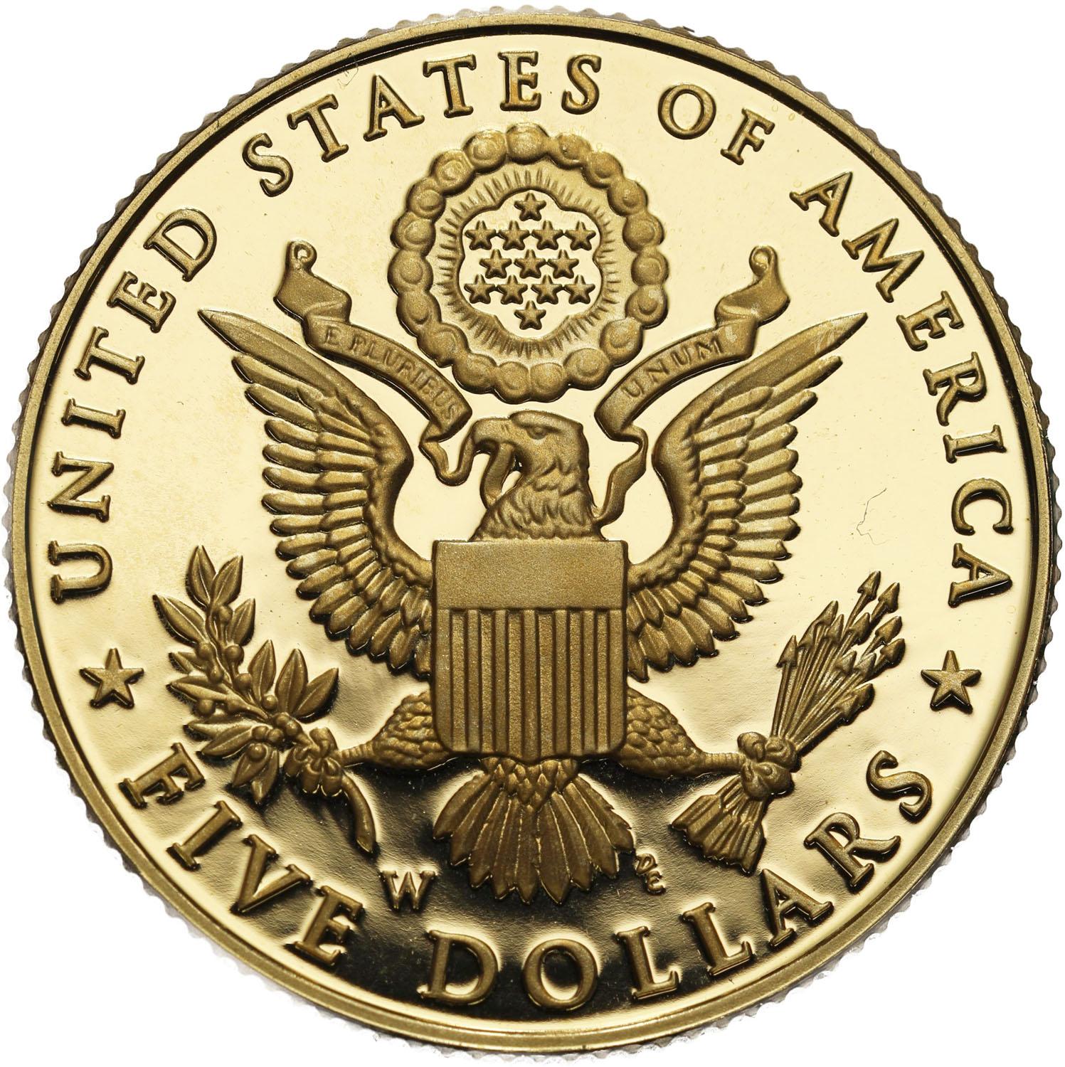 USA 5 dolarów 2008 Reintrodukcja bielika amerykańskiego - ZŁOTO