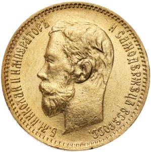Rosja. Mikołaj II. 5 rubli 1902 AP, Petersburg