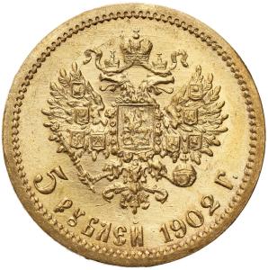 Rosja. Mikołaj II. 5 rubli 1902 AP, Petersburg