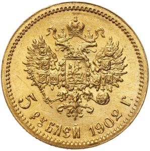 Rosja. Mikołaj II. 5 rubli 1902 AP, Petersburg