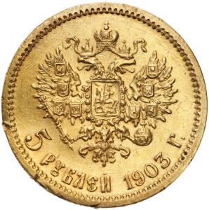 Rosja. Mikołaj II. 5 rubli 1903 AP, Petersburg