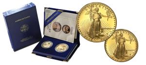 USA. Złote 50$ + 25 $ dolarów 1987 Orzeł (Eagle) - LUSTRZANY – 1 1/2 uncji złota