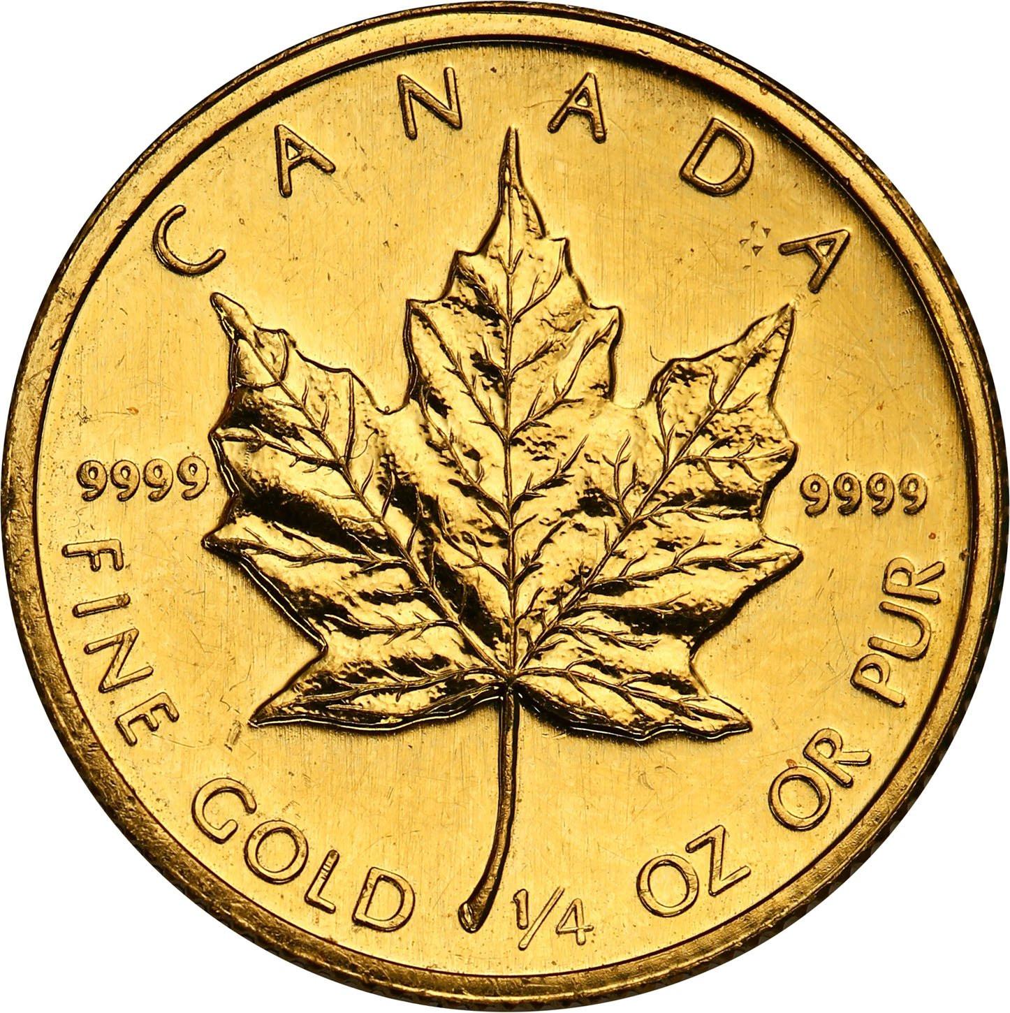 Kanada. 10 dolarów 1987 Liść Klonowy – 1/4 uncji złota