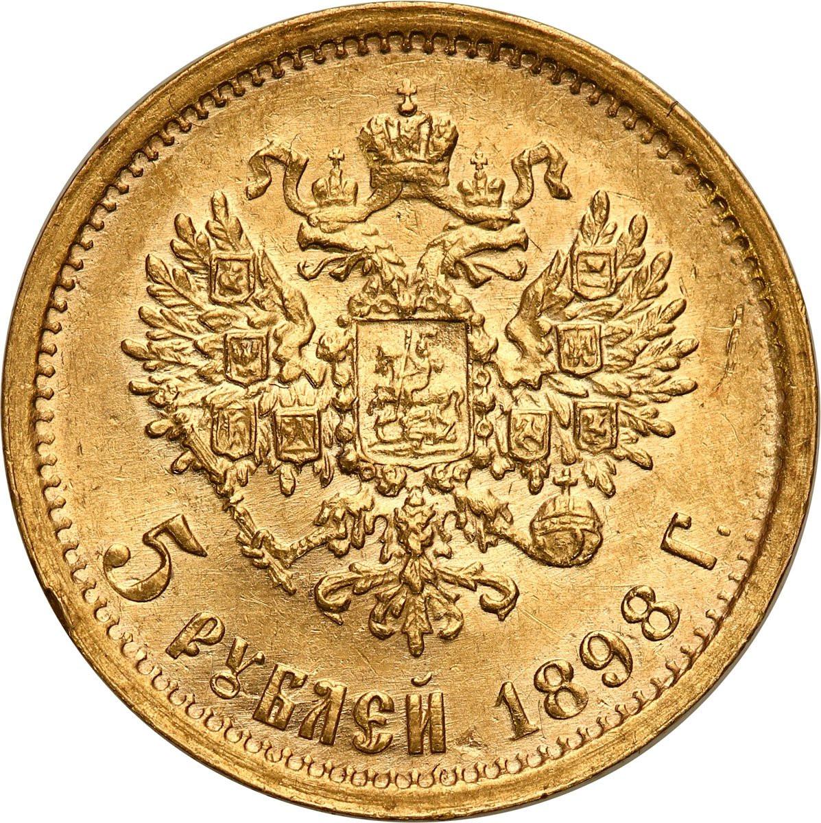 Rosja. Mikołaj II 5 Rubli 1898 AG, Petersburg