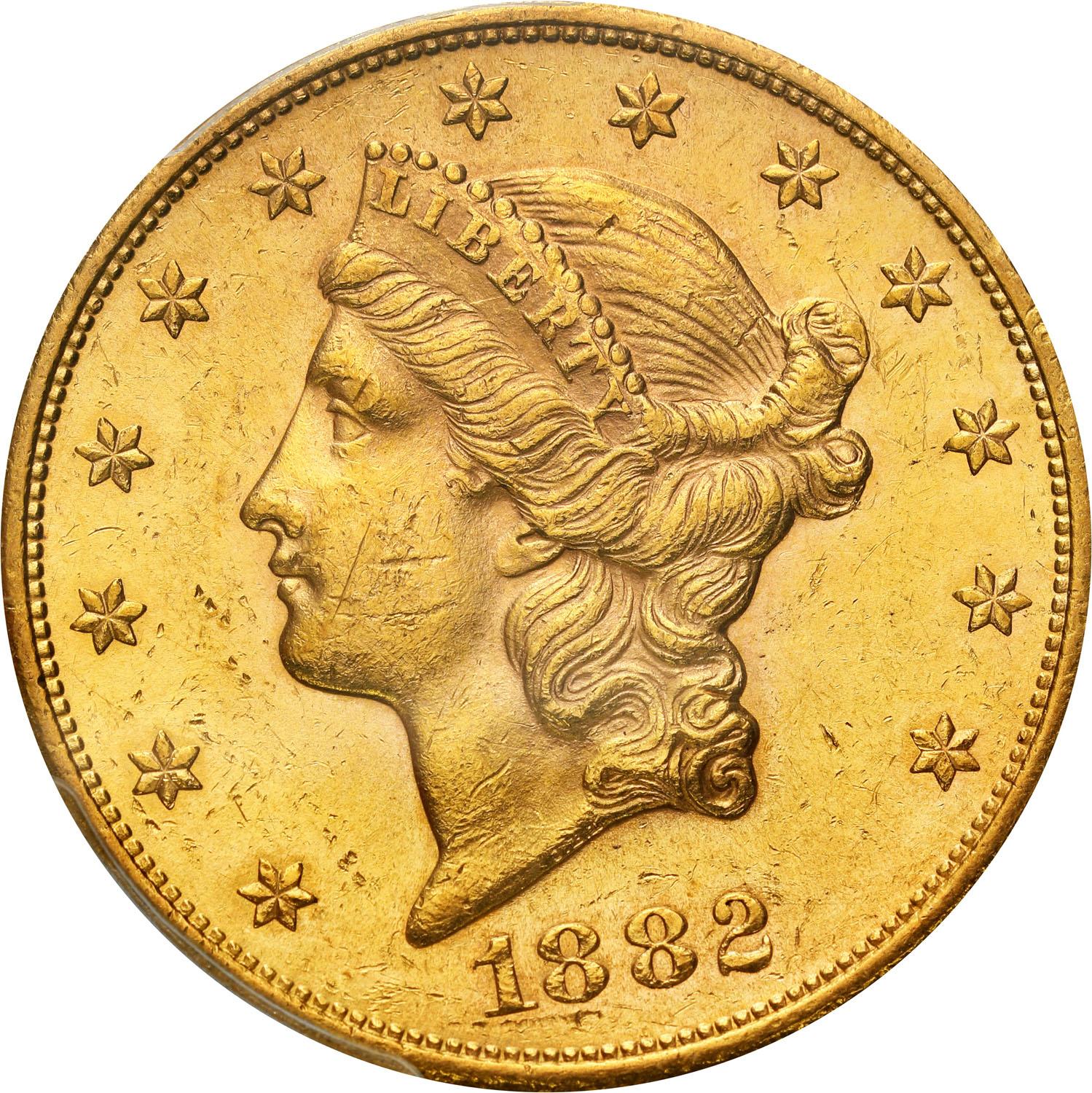 USA 20 dolarów 1882 S San Francisco PCGS MS61 RZADKA