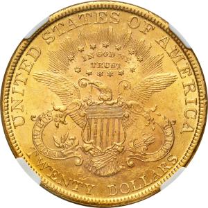 USA. 20 dolarów Liberty 1895 Filadelfia NGC MS61