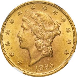 USA. 20 dolarów Liberty 1895 Filadelfia NGC MS61
