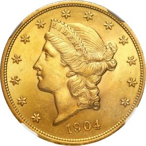 USA 20 dolarów 1904 Filadelfia NGC MS63