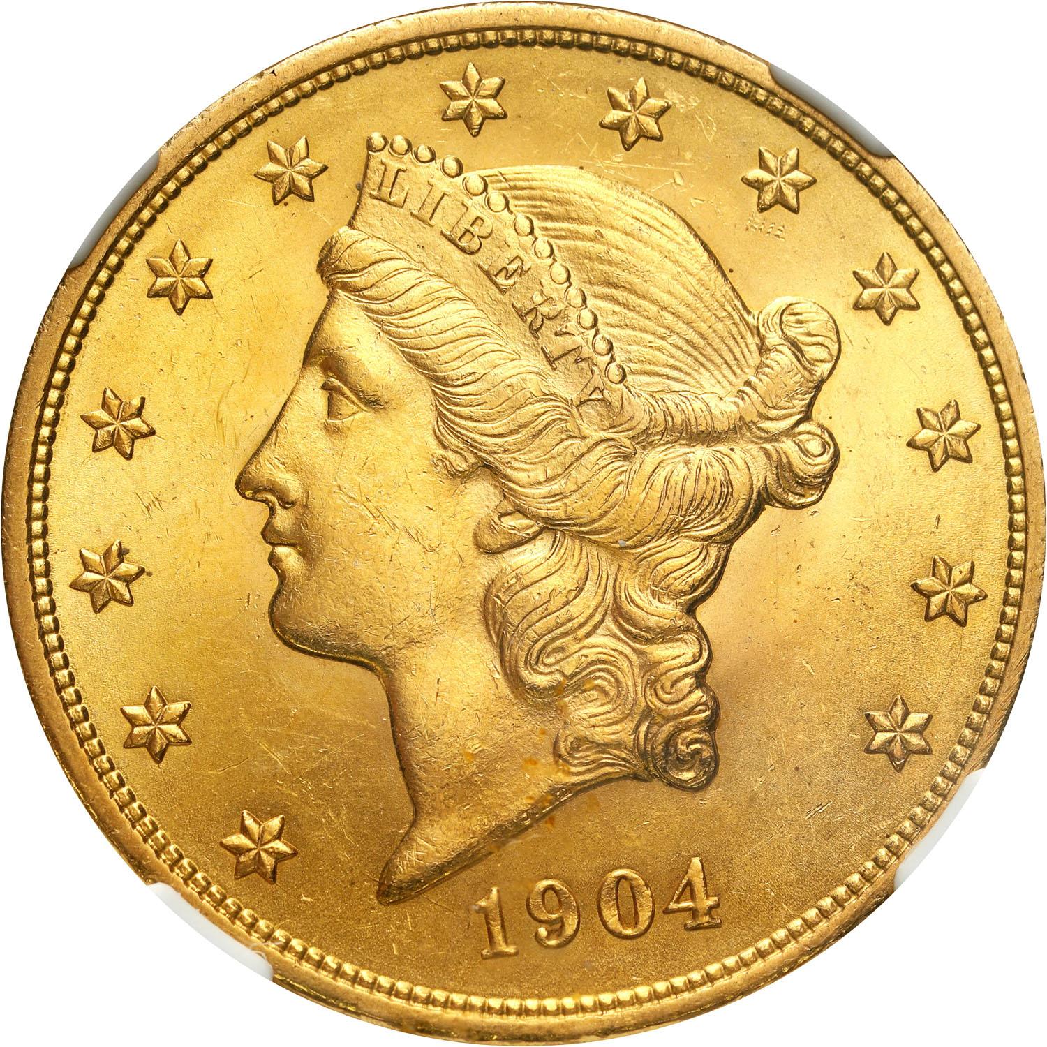 USA 20 dolarów 1904 Filadelfia NGC MS63