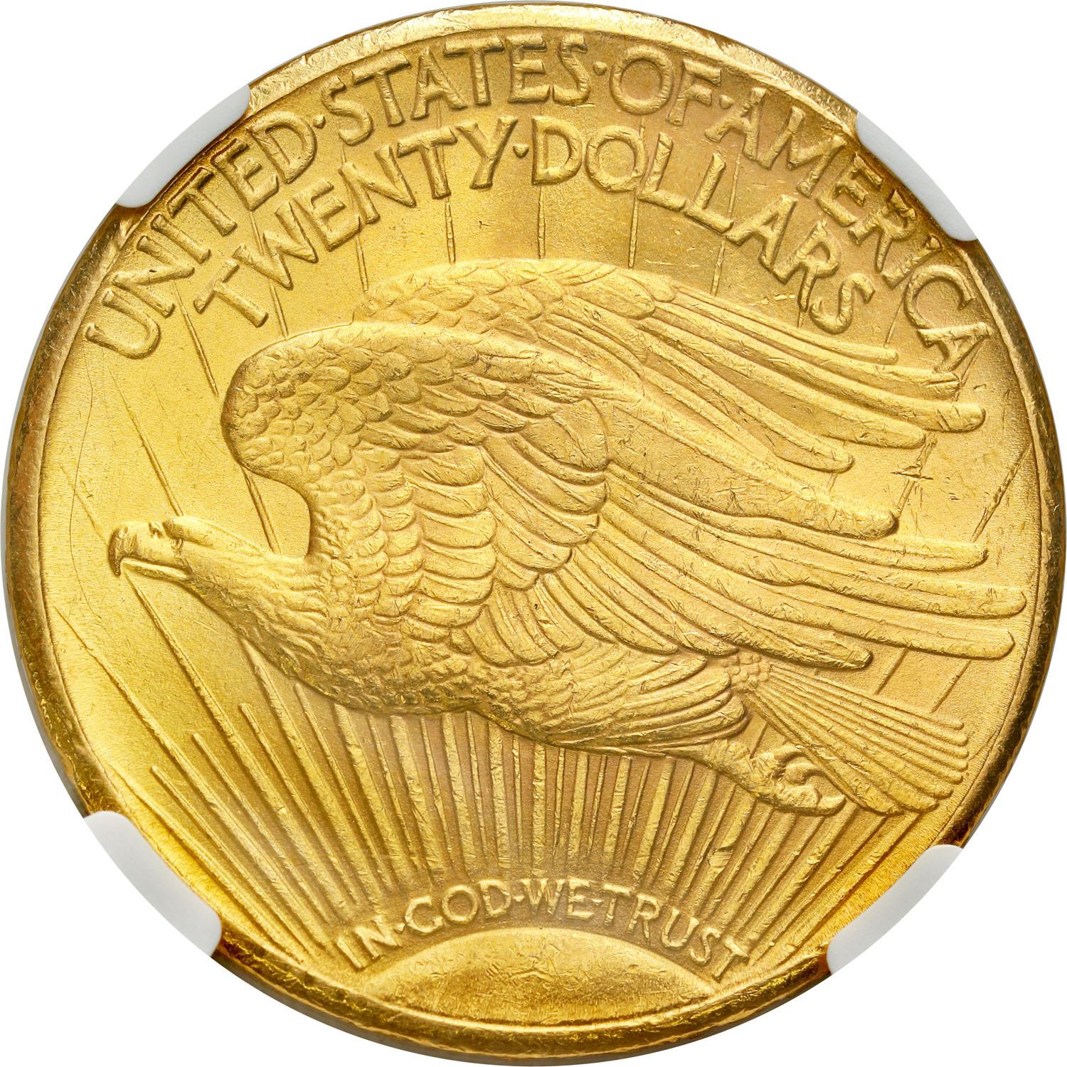 USA 20 $ dolarów 1927 Filadelfia, Saint Gaudens NGC MS63