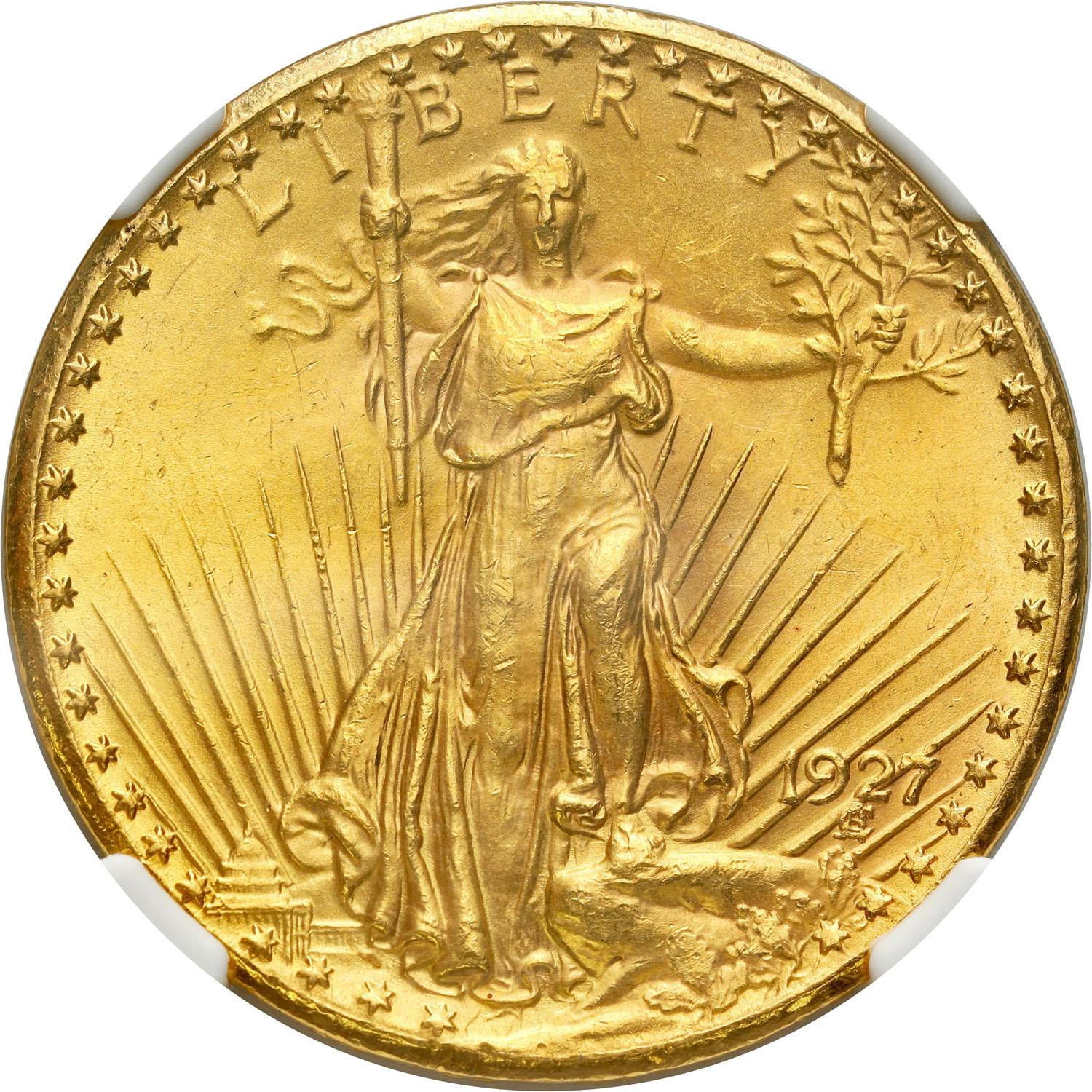 USA 20 $ dolarów 1927 Filadelfia, Saint Gaudens NGC MS63
