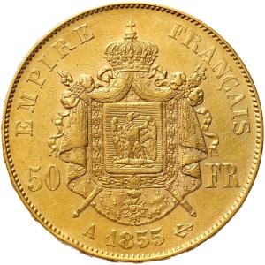 Francja. Napoleon III (1852-1870). 50 franków 1855 A, Paryż