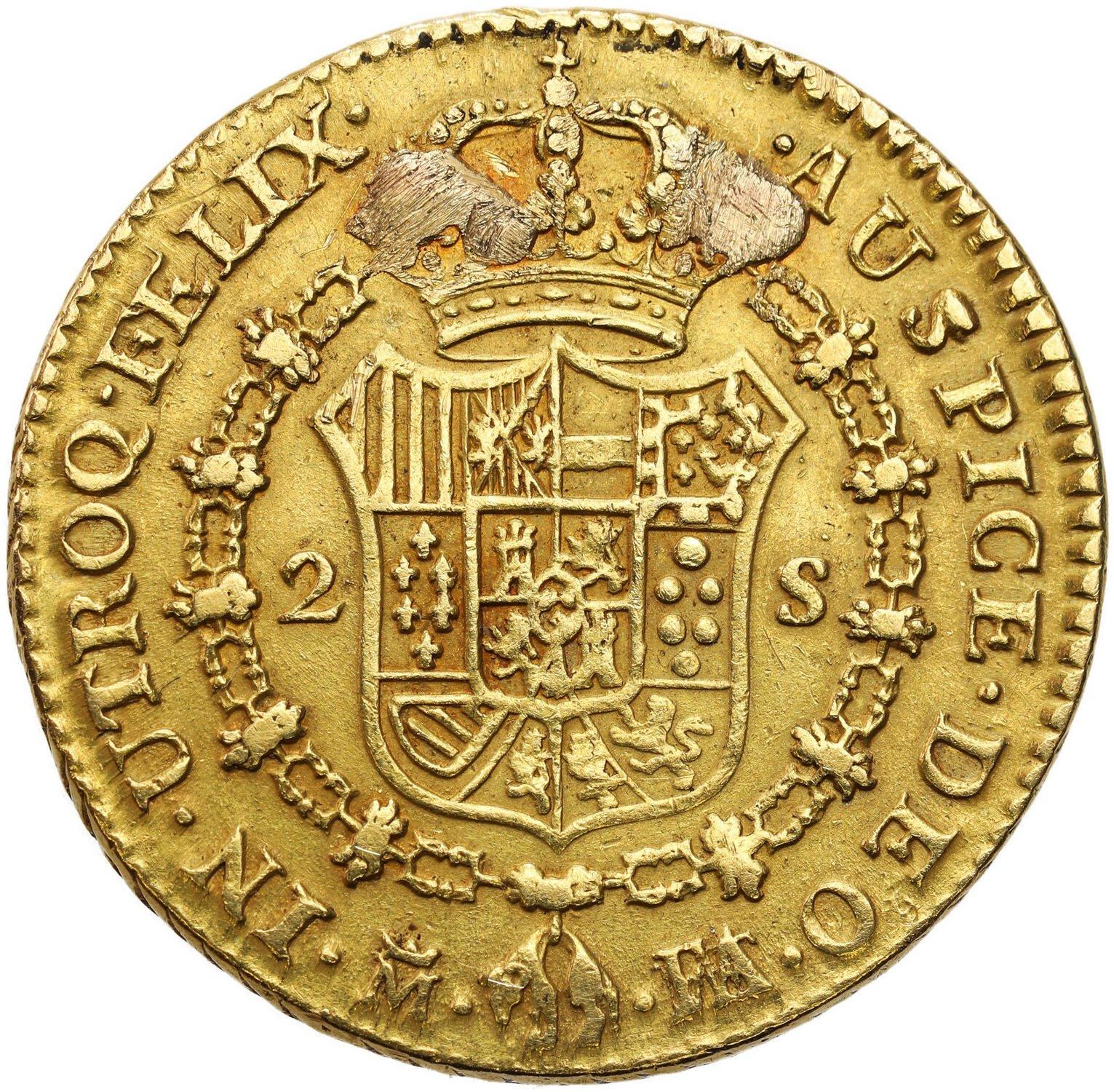 Hiszpania, Karol IV (1788–1808). 2 escudo 1801 M-FA, Madryt
