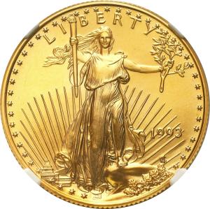 USA 25 $ dolarów 1993 1/2 uncji złota (2MAX) - PIĘKNE